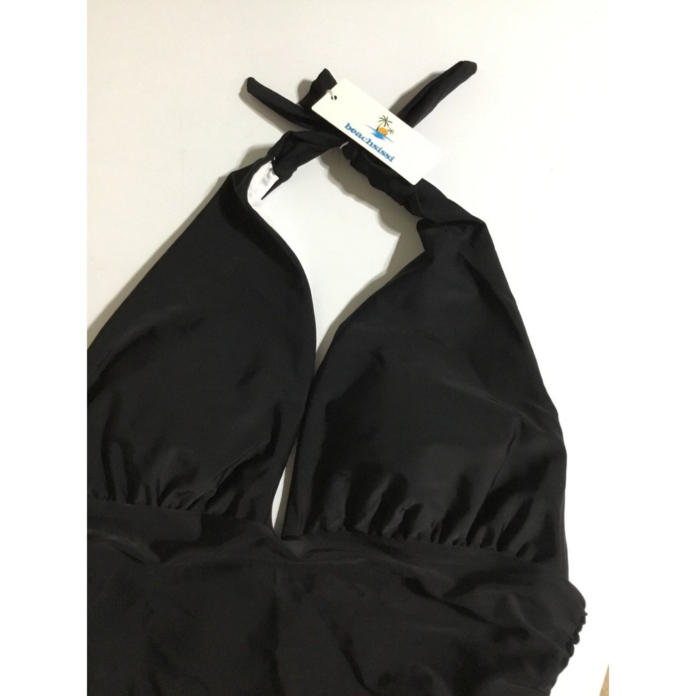 NWT Beachsissi Swimsuit Ruched Halter Strap One Piece Size Medium - Picture 11 of 11